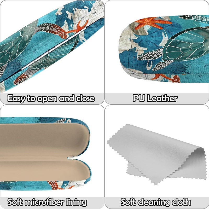 Cabreche Glasses Case Hard Shell Eyeglass Portable Glasses Eyeglasses Holder Box with Cleaning Cloth Women Girls Men Cute - Image 4